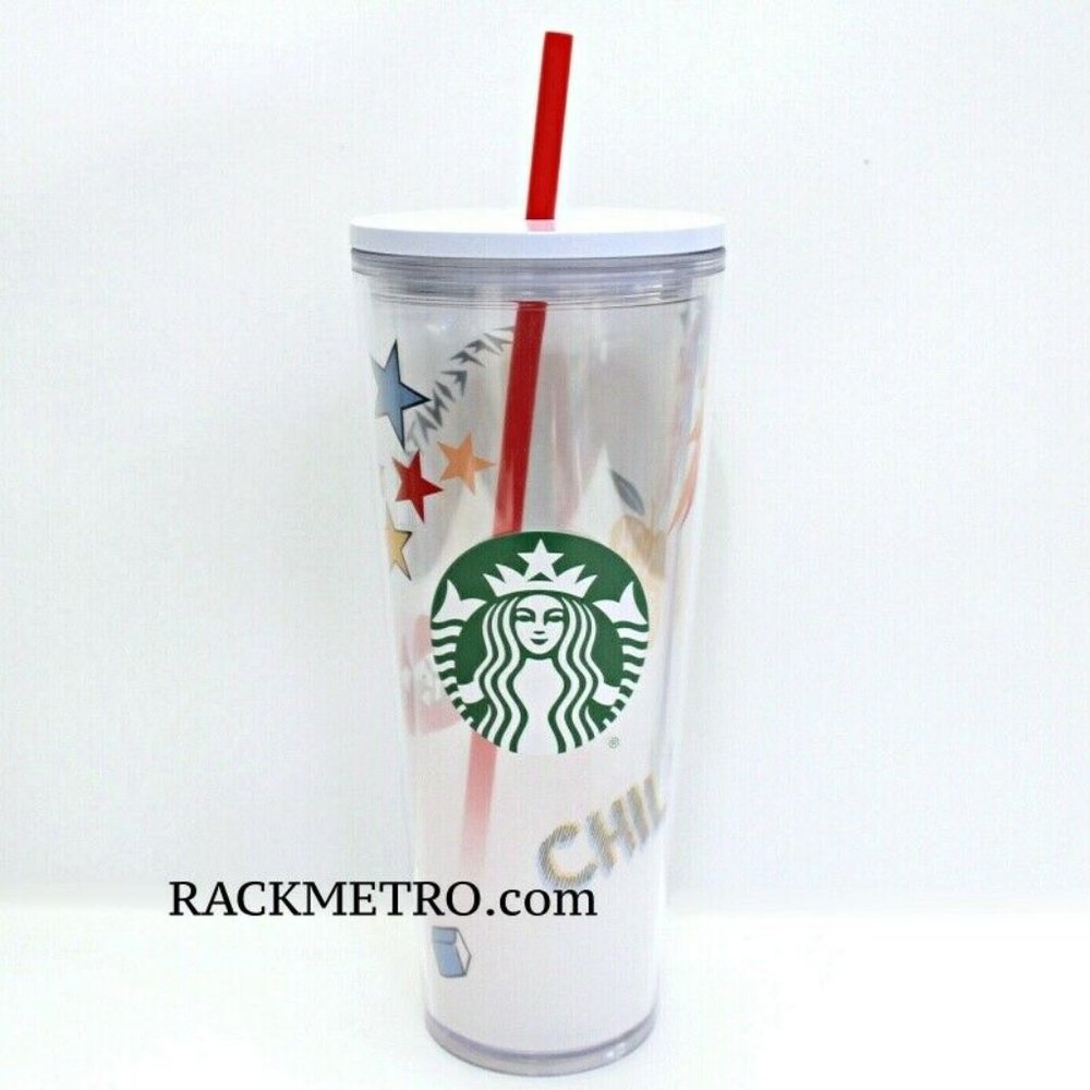 Starbucks 2020 Clear Retro Graffiti Back To School Tumbler 24 oz